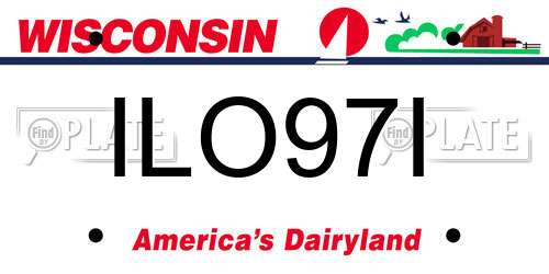 ILO97I Wisconsin License Plate