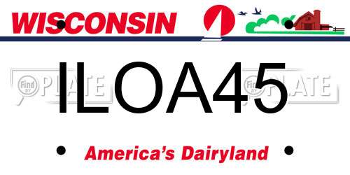 ILOA45 Wisconsin License Plate