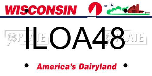ILOA48 Wisconsin License Plate