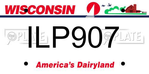 ILP907 Wisconsin License Plate