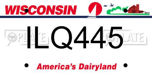 ILQ445 Wisconsin License Plate