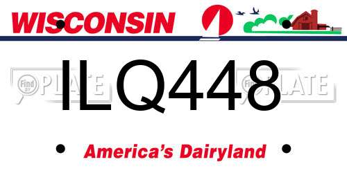 ILQ448 Wisconsin License Plate
