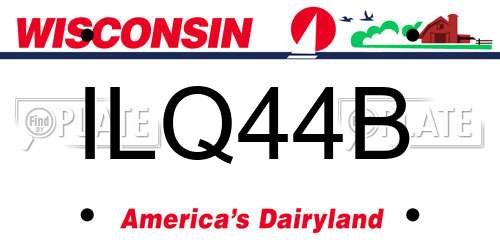 ILQ44B Wisconsin License Plate