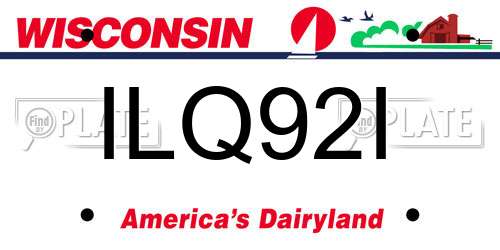 ILQ92I Wisconsin License Plate