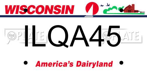 ILQA45 Wisconsin License Plate