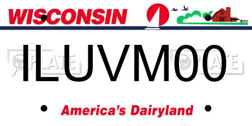 ILUVM00 Wisconsin License Plate