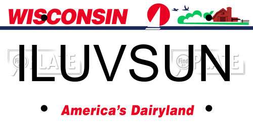 ILUVSUN Wisconsin License Plate