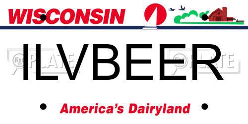 ILVBEER Wisconsin License Plate