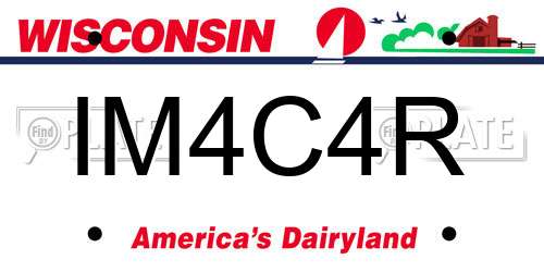 IM4C4R Wisconsin License Plate