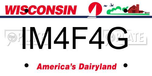 IM4F4G Wisconsin License Plate