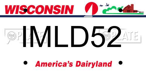IMLD52 Wisconsin License Plate