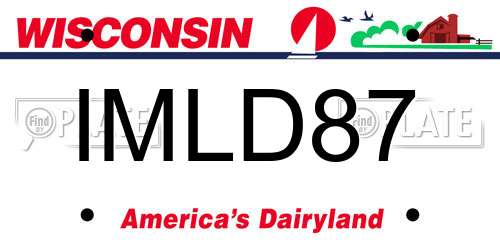 IMLD87 Wisconsin License Plate