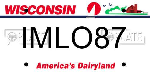 IMLO87 Wisconsin License Plate