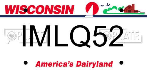 IMLQ52 Wisconsin License Plate
