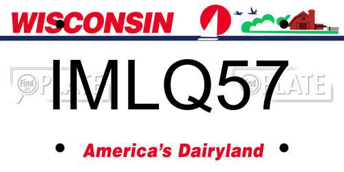 IMLQ57 Wisconsin License Plate
