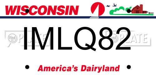IMLQ82 Wisconsin License Plate
