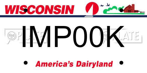 IMP00K Wisconsin License Plate