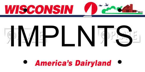 IMPLNTS Wisconsin License Plate