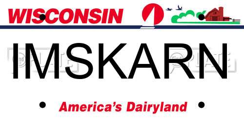 IMSKARN Wisconsin License Plate