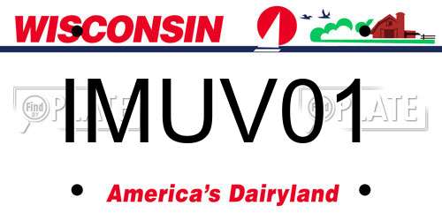 IMUV01 Wisconsin License Plate