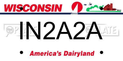 IN2A2A Wisconsin License Plate
