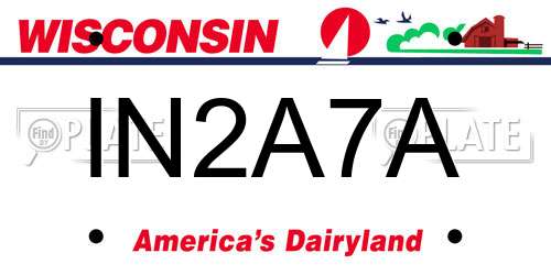 IN2A7A Wisconsin License Plate