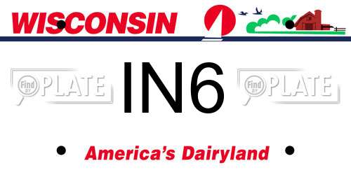 IN6 Wisconsin License Plate