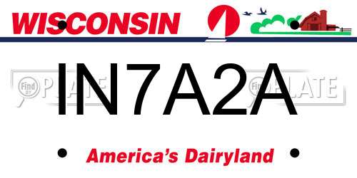 IN7A2A Wisconsin License Plate