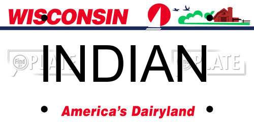 INDIAN Wisconsin License Plate