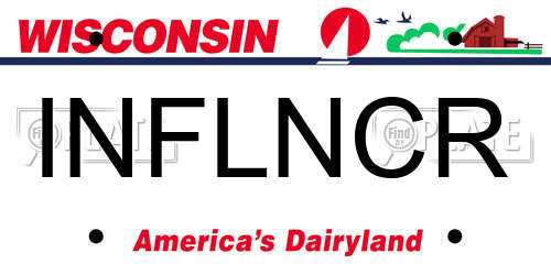 INFLNCR Wisconsin License Plate