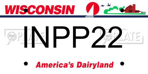 INPP22 Wisconsin License Plate