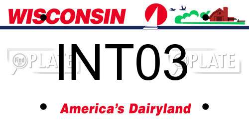 INT03 Wisconsin License Plate