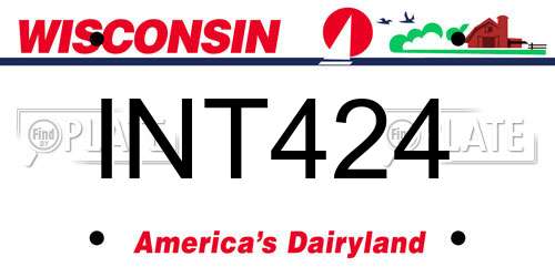 INT424 Wisconsin License Plate