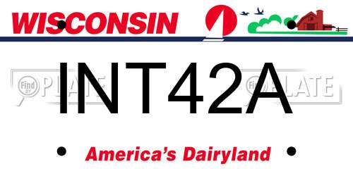 INT42A Wisconsin License Plate