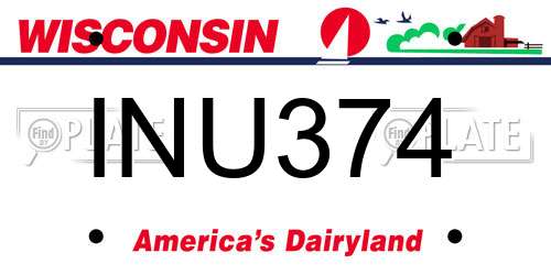INU374 Wisconsin License Plate