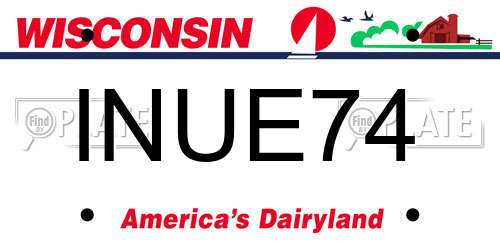 INUE74 Wisconsin License Plate