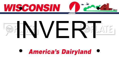 INVERT Wisconsin License Plate