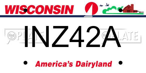 INZ42A Wisconsin License Plate
