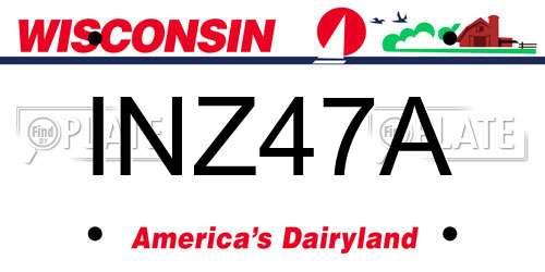 INZ47A Wisconsin License Plate