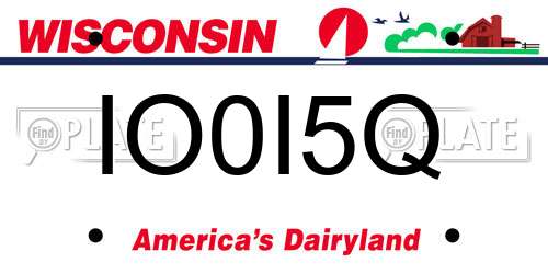 IO0I5Q Wisconsin License Plate
