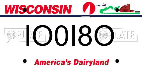IO0I8O Wisconsin License Plate