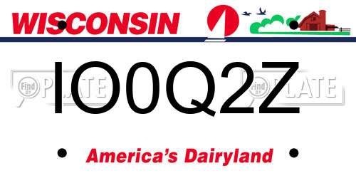 IO0Q2Z Wisconsin License Plate