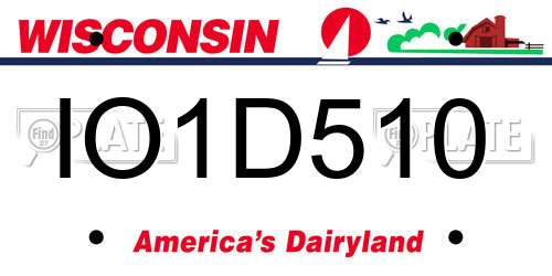 IO1D510 Wisconsin License Plate