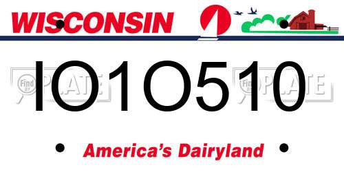 IO1O510 Wisconsin License Plate