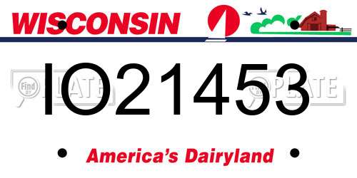 IO21453 Wisconsin License Plate
