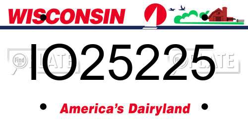 IO25225 Wisconsin License Plate