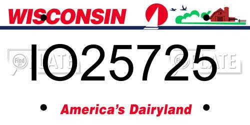 IO25725 Wisconsin License Plate
