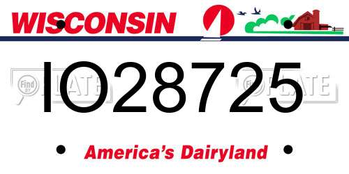 IO28725 Wisconsin License Plate