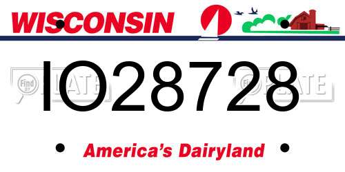 IO28728 Wisconsin License Plate
