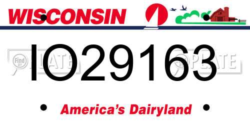 IO29163 Wisconsin License Plate